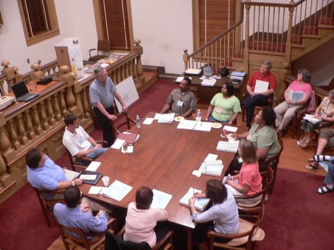 Supervisor Marvin Moss speaking to FLDP in the historic courtroom