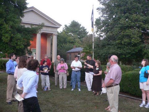 In front of the Historic Courthouse